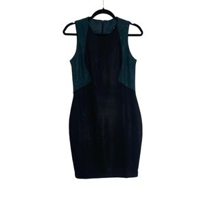Revolve Krisa Womens Black Teal Colorblock Bodycon Knee Length Dress Small